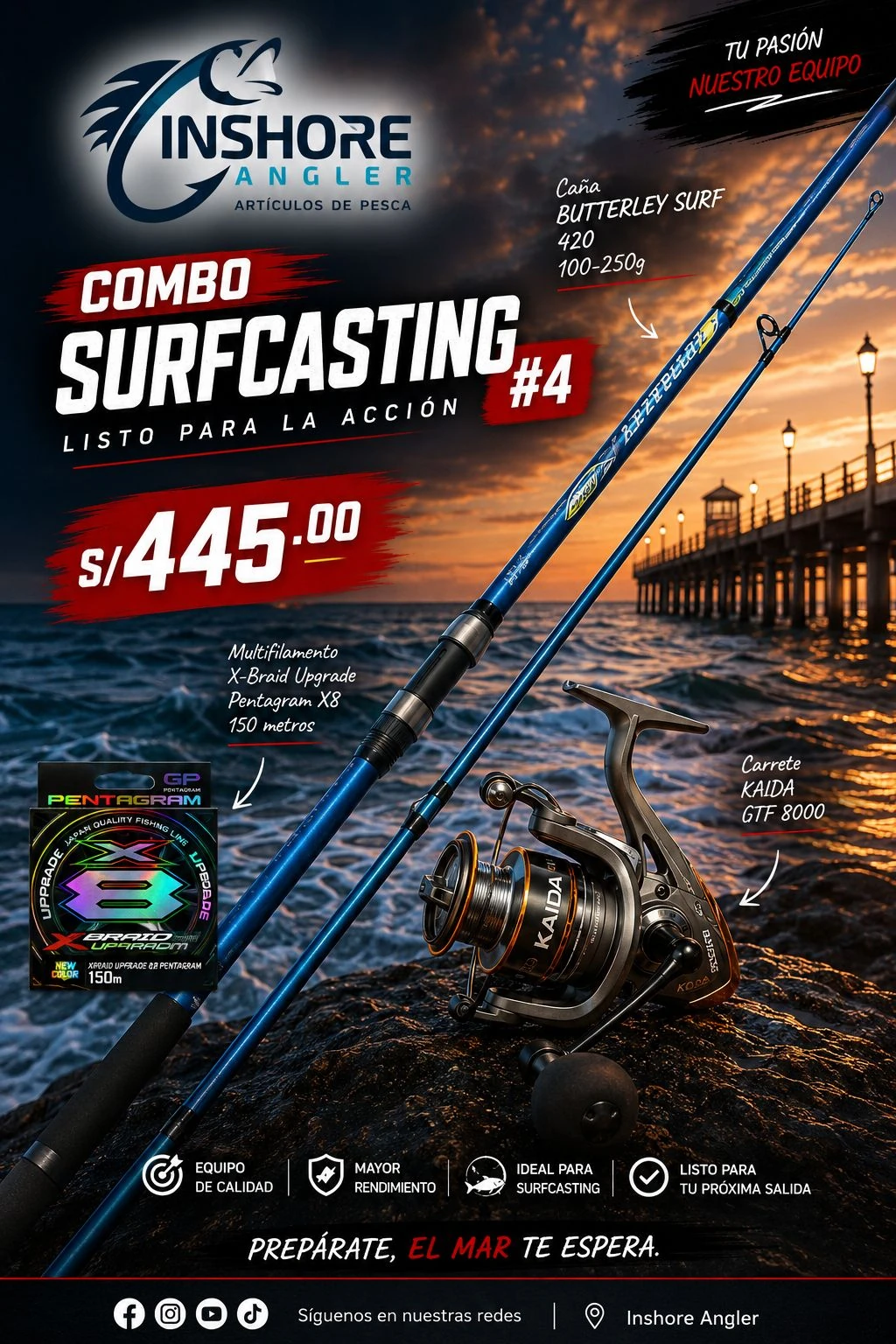 COMBO SURFCASTING BUTTERLEY + KAIDA
